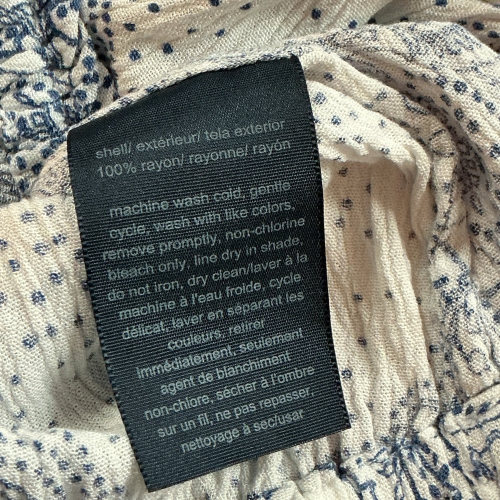 NWOT Tommy Hilfiger Blue Paisley Off the Shoulder Long Balloon Sleeves Top M - Picture 7 of 8